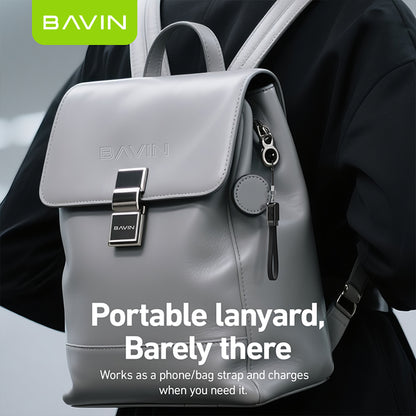 BAVIN U-CB396 60W PD Mini Fast Charging Lanyard Data Cable Type-C to Type-C & Type-C to iPh for Phone & Powerbank