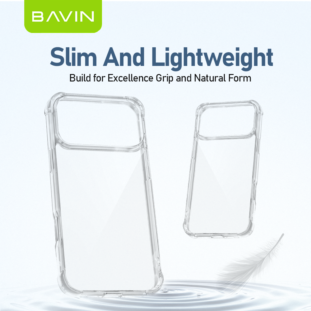 BAVIN E-FS2 Shockproof Clear Soft Silicone TPU Case Back Cover For iPhone 11-17 Pro Max Series