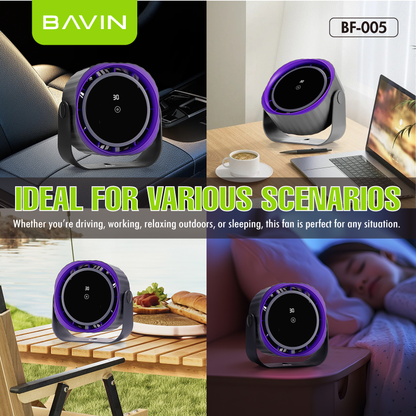 BAVIN BF-005 3600mAh Portable High-Speed Power Cooling Desktop Fan Rechargeable w/ 120 Gears