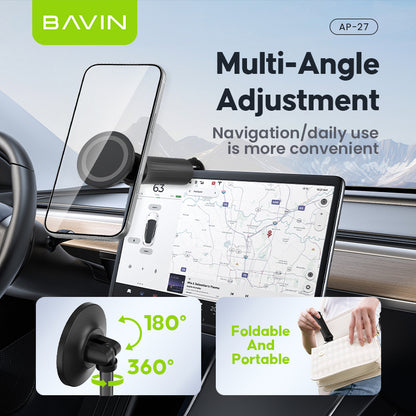 BAVIN P27 Magnetic Phone Holder Stand w/ Adjustable Bracket w/ Selfie Stick for Live , Video Calls & Mobile Phones