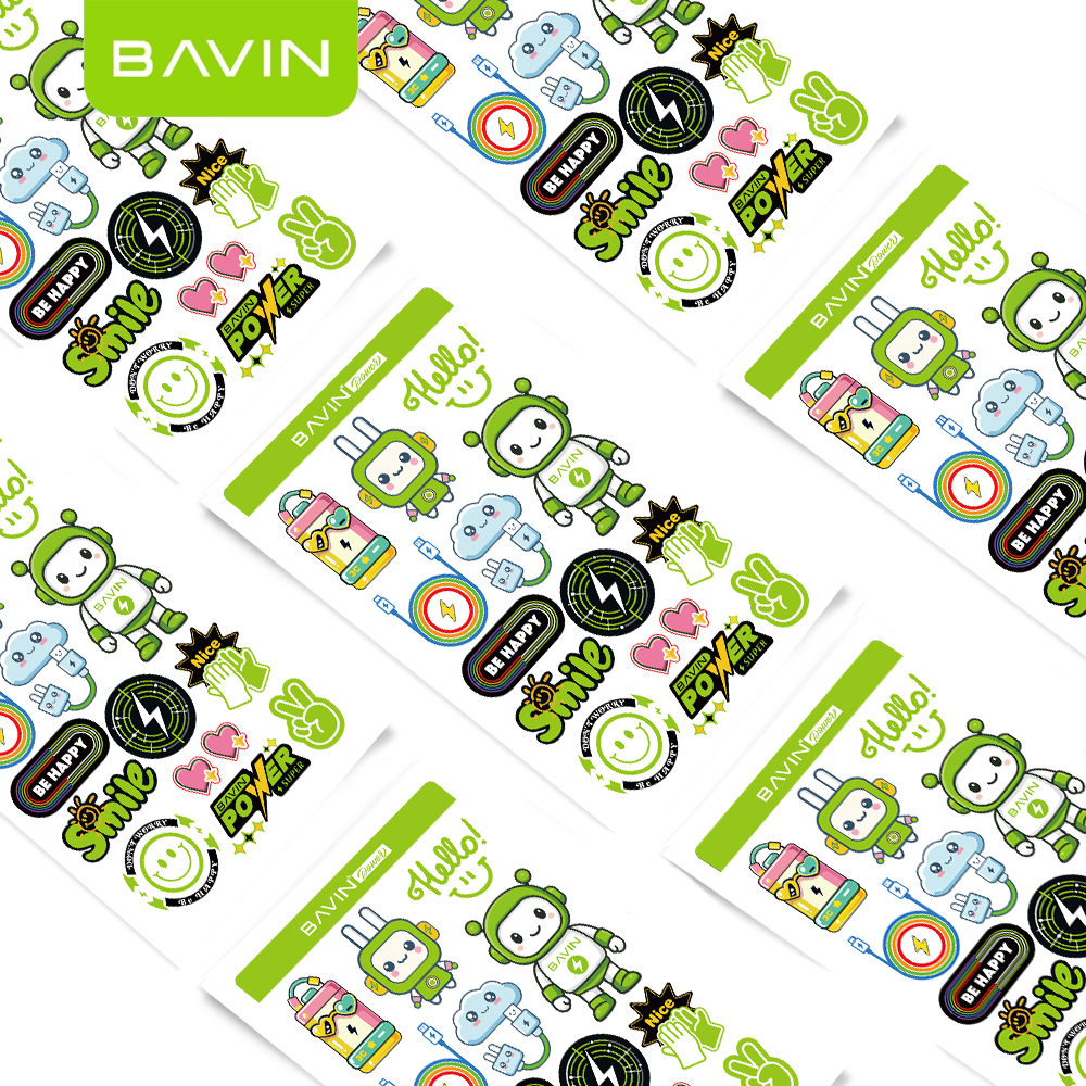 BAVIN Cute Cartoon Character Stickers Transparent DIY Decorative Sticker Suitable for Powerbank, Laptop & Smartphones
