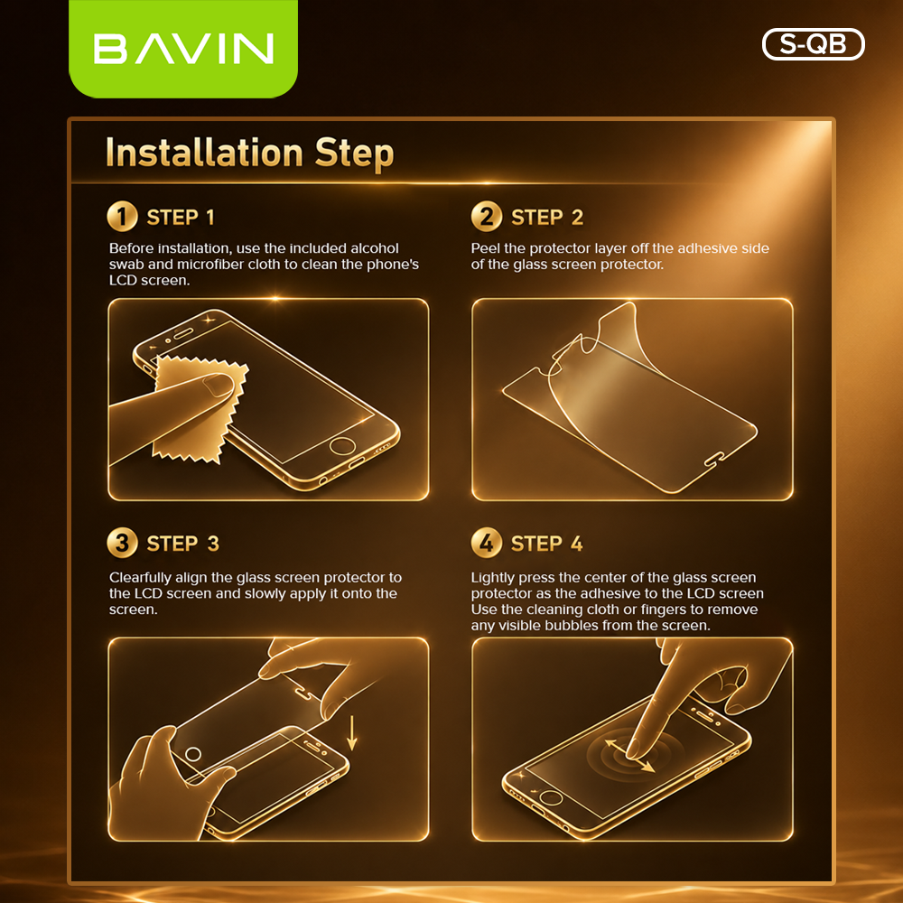 BAVIN S-QB Screen Pro+ High Pearm Antidust Anti-Drop Mobile Phone Full Tempered Glass for Sam Series