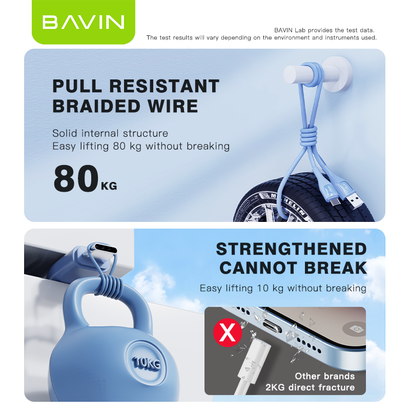 BAVIN U-CB285 PD 30W / 12W Fast Charging Data Cable Widely Compatible w/ iPhone, Type-C to iPh