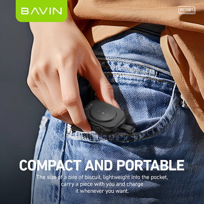 BAVIN PC1081 Portable Travel Wireless Magnetic Charger Power Bank 900mAh for iPhone Watch 8 7 6 5 4 3
