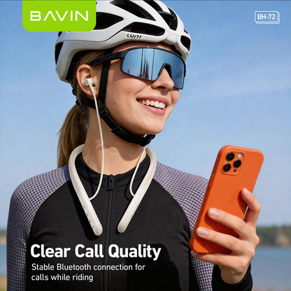 BAVIN BH72 HiFi Bluetooth 6.0 Wireless Magnetic Neckband Sports Headphones 55H Playtime Built-in Mic