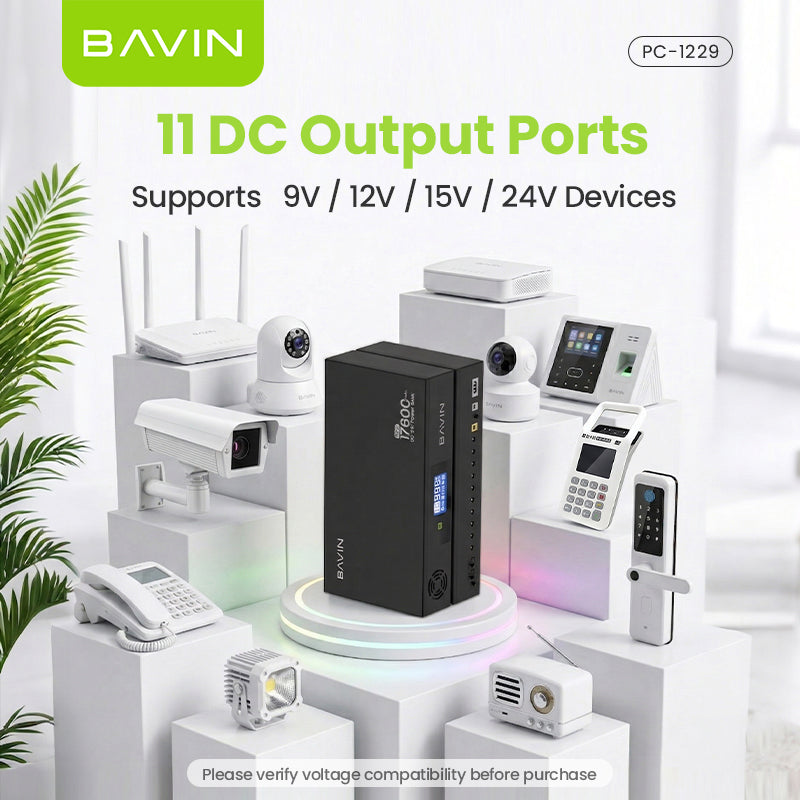 BAVIN PC1229 60W 17600mAh/120W 20800mAh DC UPS Powerbank Uninterrupted Backup Emergency Power Supply