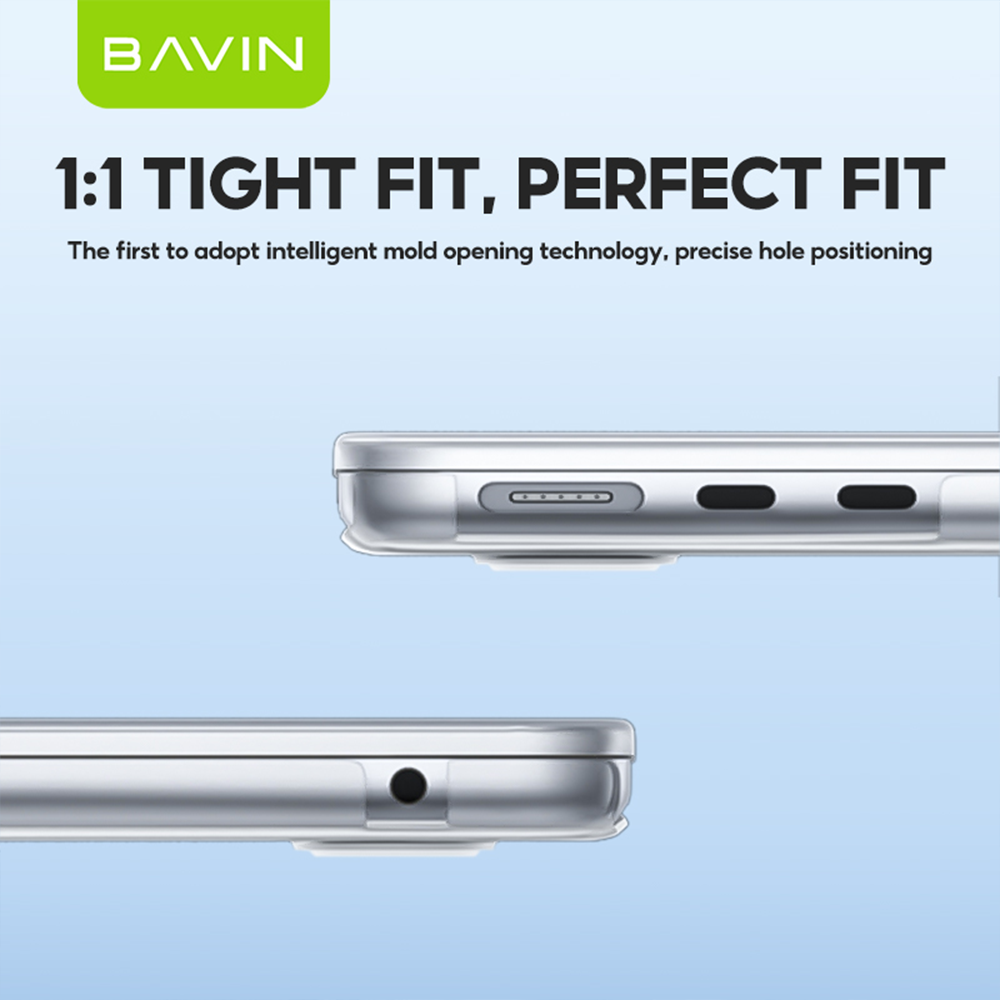 BAVIN C06 / C05 Transparent & Glossy Clear Case Anti-Scratch + Keyboard Protector For iPh Laptop for 13.3" / 13.6" / 15"