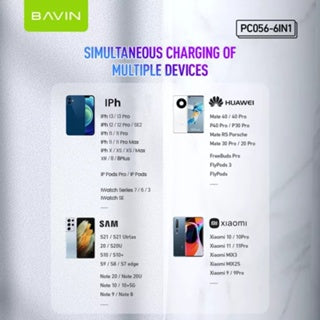 BAVIN C-W-PC056 15W 6in1 Wireless Charging Station for iPh 16 Series