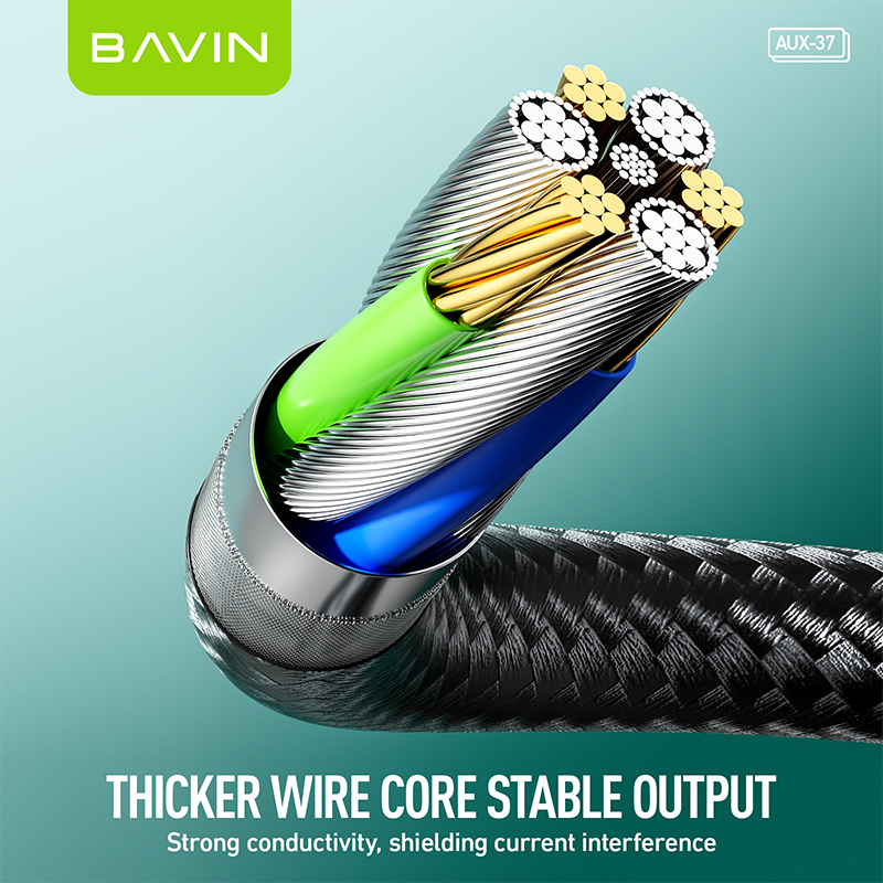 BAVIN AUX37 2-in-1 AUX Earphone Adapter iPhone to 3.5mm w/ Charging Port, Aluminum Alloy, Plug & Play