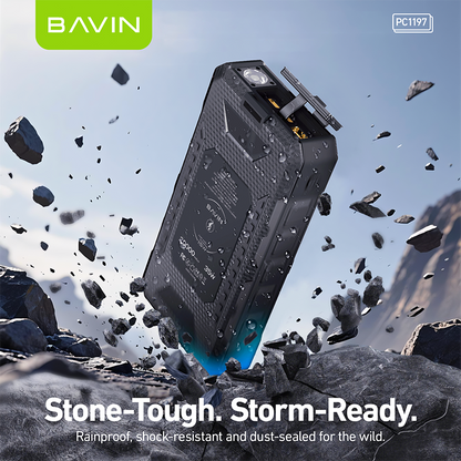 BAVIN Y-PC1197 20000mAh Solar Powerbank w/ 35W Type-C Fast Charging & 15W Wireless Charging w/ LED Flashlight & 3 Outputs