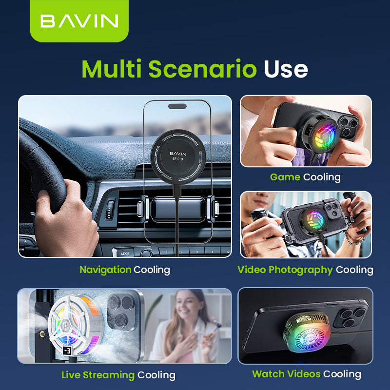 BAVIN Magnetic Gaming Phone Cooler | Fast Cooling, Heat Dissipation & Adjustable Fan Compatible for iPhone & Android