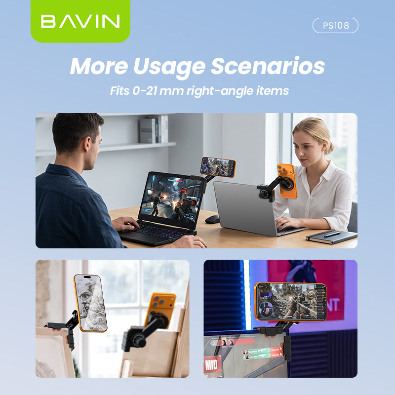 BAVIN PS108 Phone Holder for Screen Corner Magnetic Phone Mount Holder, 360° Rotation for iPhone 17-13
