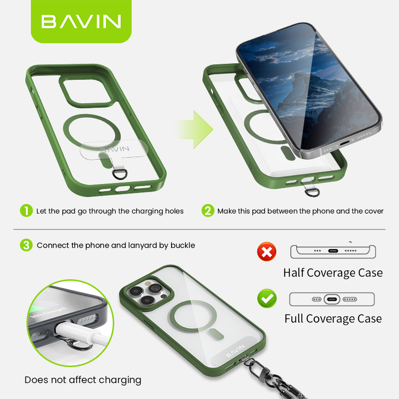 BAVIN BE14 Phone Lanyard Wrist Strap Ultra Thick Rope Stylish for Phone Case with Safety Clip