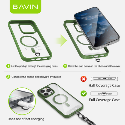 BAVIN BE14 Phone Lanyard Wrist Strap Ultra Thick Rope Stylish for Phone Case with Safety Clip