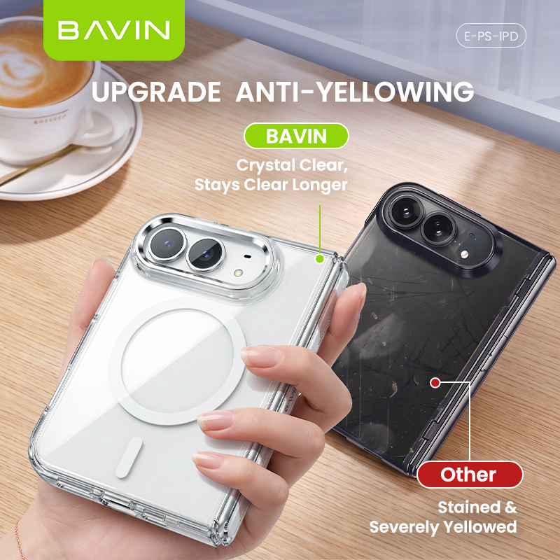 BAVIN PS iPhone Duo Transparent Ultrathin Magnetic Phone Case Shockproof Hinge Protection Phone Cover