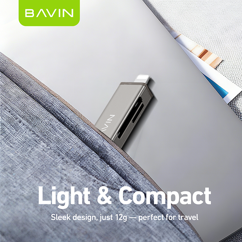 BAVIN O92 3-in-1 USB2.0 Portable Card Reader TF + SD + USB OTG w/480Mbps For Laptop, Smartphone, Tablet & OTG Supported