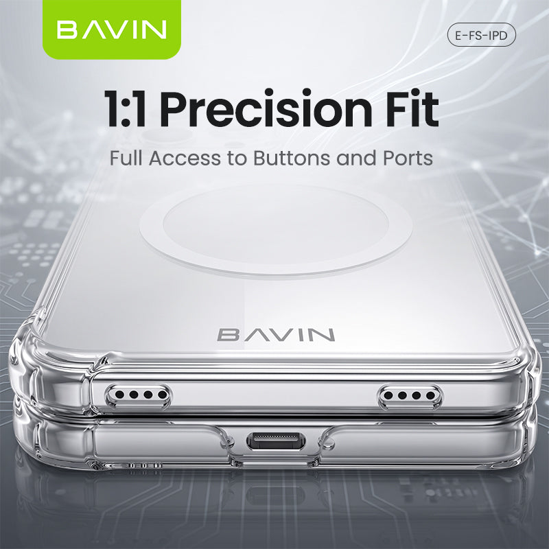 BAVIN iPhone Duo Transparent Ultra Slim Magnetic Phone Case | Anti-Yellowing, Shockproof Phone Cover
