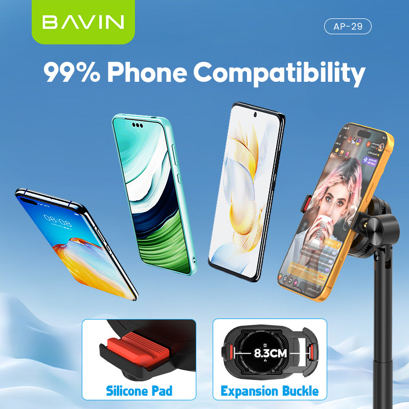 【Christmas Gift】BAVIN BF017 Magnetic Portable Handheld Fan w/Desktop Phone Stand+6000RPM Strong Wind