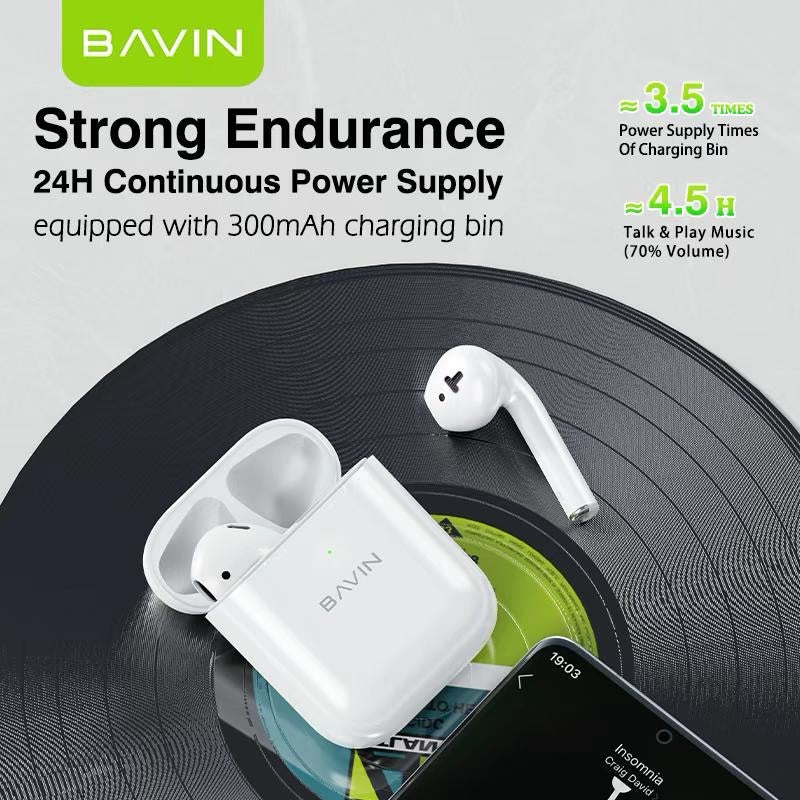 BAVIN BA32 TWS Bluetooth Earphones Sports Wireless Earbuds HIFI Stereo Sound for HUAWEI Xiaomi VIVO Android Phones
