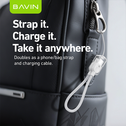 BAVIN CB411 Portable PD 60W Fast Charging 18.5cm Data Cable | Type-C to C / Type-C to iPhone | Lanyard Design Durable