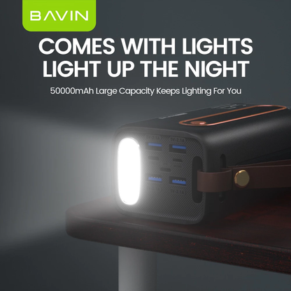 BAVIN PC066 50000mAh Powerbank Charging Type-C Micro iPhone Input & 4 USB Output w/ LED Light PowerBank