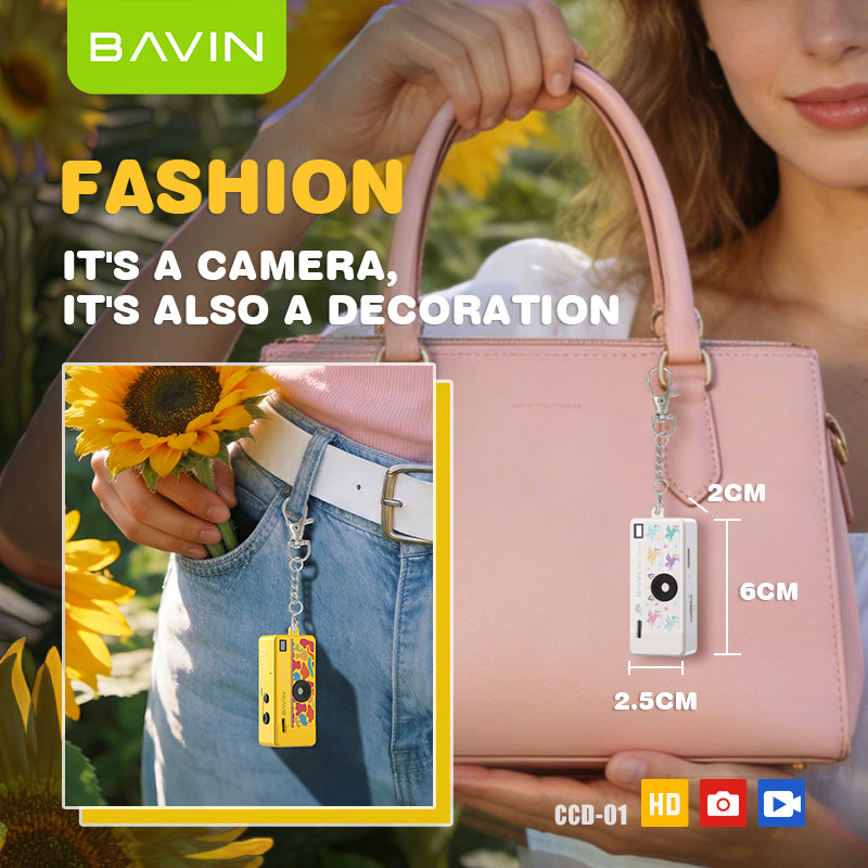 BAVIN CD01 Mini Thumb Camera 1080P HD 12MP Wide w/ Flash and Keychain | Support TF Card