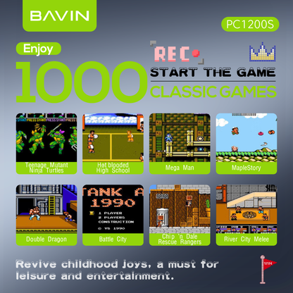 BAVIN Y-PC1200 5000mAh Mini Portable Retro Game Console Powerbank Magnetic Wireless w/ Dual Type-C Cable + Memory Card