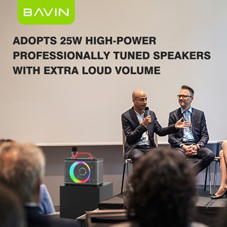 BAVIN DV-BM10 Bluetooth Wireless Portable Karaoke Speaker w/ Dual Bluetooth Microphones & Light