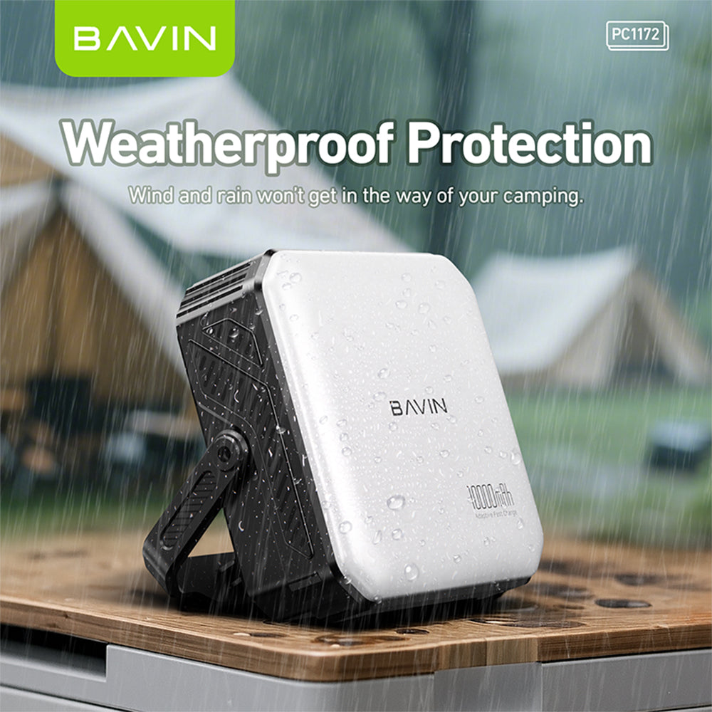 BAVIN PC1172 10000mAh Solar Powerbank w/Waterproof LED | Emergency Light | for Outdoor & Camping