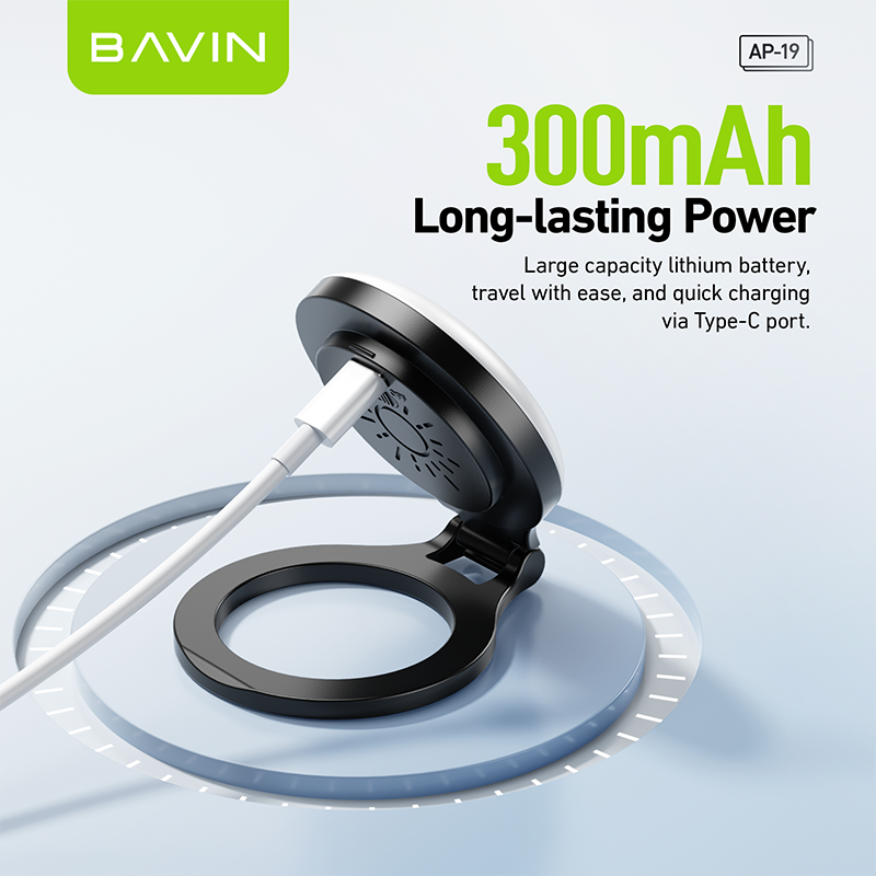 BAVIN D-Z-P19 Foldable Magnetic Fill Light w/ 3 Modes Adjustable Brightness & 120° Angle