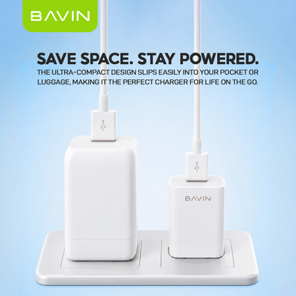 BAVIN PC658Y 3.0A Quick Charging Charger w/ 1 Meter Charging Cable for Micro / iPhone /Type-C