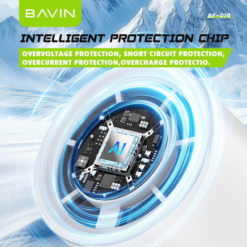BAVIN BF019 Foldable Ultra Quiet Ice Cooling Handheld Fan 199-Speed w/ 9000mAh Powerbank + Flashlight