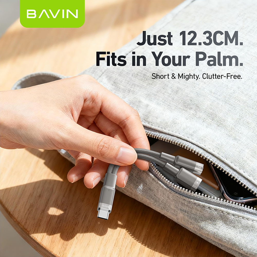 BAVIN AUX62 2-in-1 Hi-Fi Audio & Charge Cable w/iPhone, Type-C to 3.5mm Adapter for Android & iPhone Devices