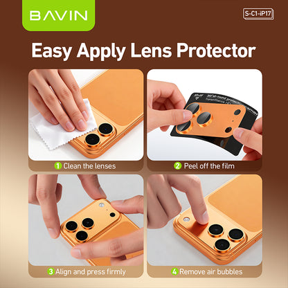 BAVIN SC1 360° Full Cover Tempered Glass Camera Lens Protector for iPhone 17 /17 Air /17 Pro /17 Pro Max