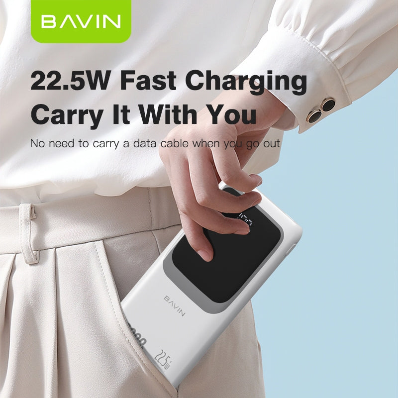 BAVIN Y-PC1030 20000mAh 22.5W Fast Charging Powerbank w/ Built-in Cable