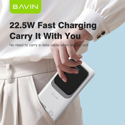 BAVIN Y-PC1030 20000mAh 22.5W Fast Charging Powerbank w/ Built-in Cable