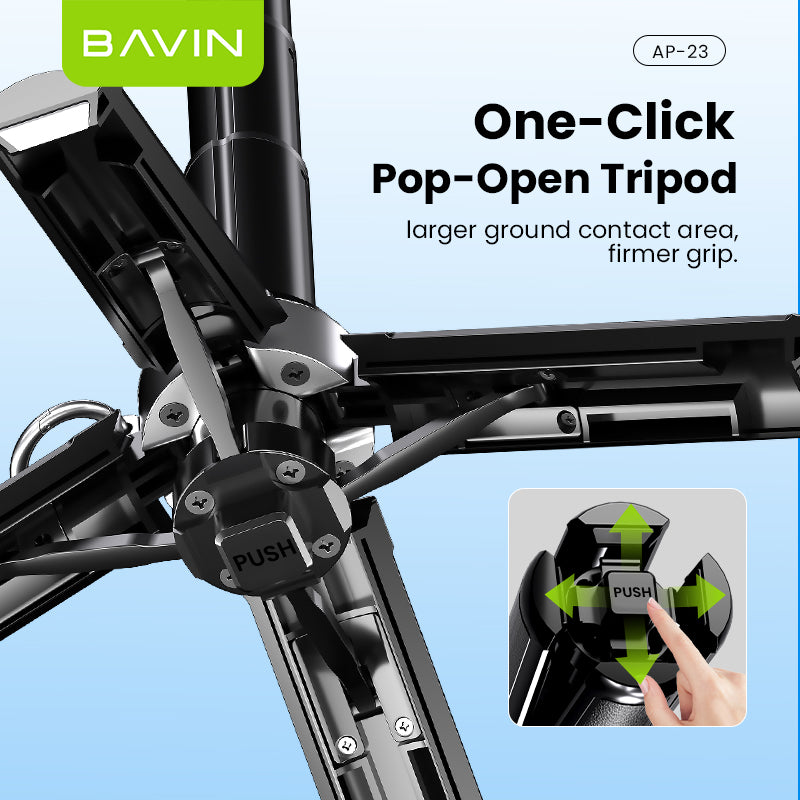 BAVIN D-Z-P23 3in1 Mini Selfie Stick w/ Tripod Bluetooth 42cm Portable & Compact 360° Rotation & Wireless Camera Shutter