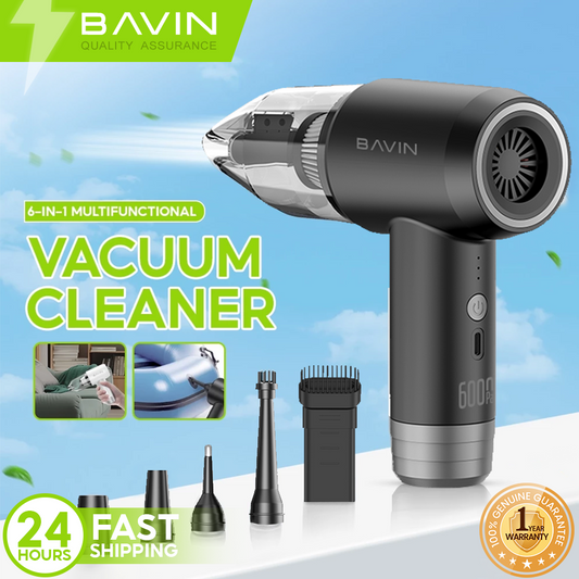 BAVIN VC01 2000mAh 6 in 1 Handheld Wireless Vacuum 6000Pa Suction Wet & Dry Use for Home & Car