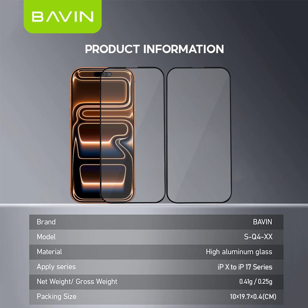 [Buy 1 Get 1 FREE] BAVIN S-Q4-XX Full Cover Tempered Glass for iPhone XS-17 Series