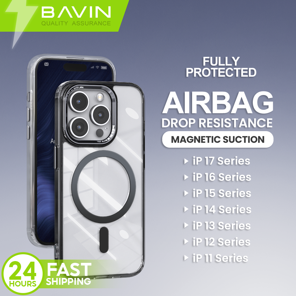 BAVIN YX304 Magnetic Suction Phone Case w/ Built-in Magnetic Ring | Drop Protection, Dustproof Compatible for iPhone 11-17 Series