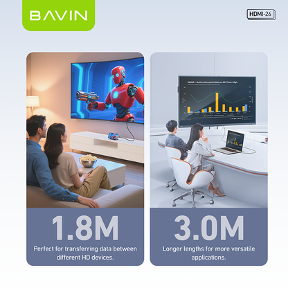BAVIN U-HD-26-XX 4K USB-C to HDMI High-Speed Adapter Cable Plug & Play Converter