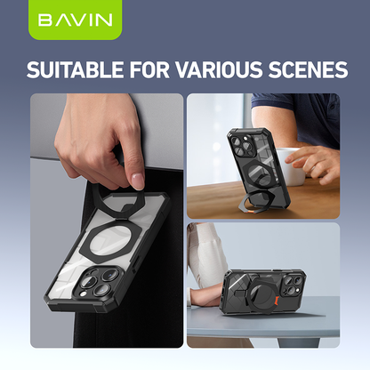 BAVIN E-YX302B-XX Magnetic Phone Case w/ 110° Angle Adjustment for iPh 14-15 Pro Max Series