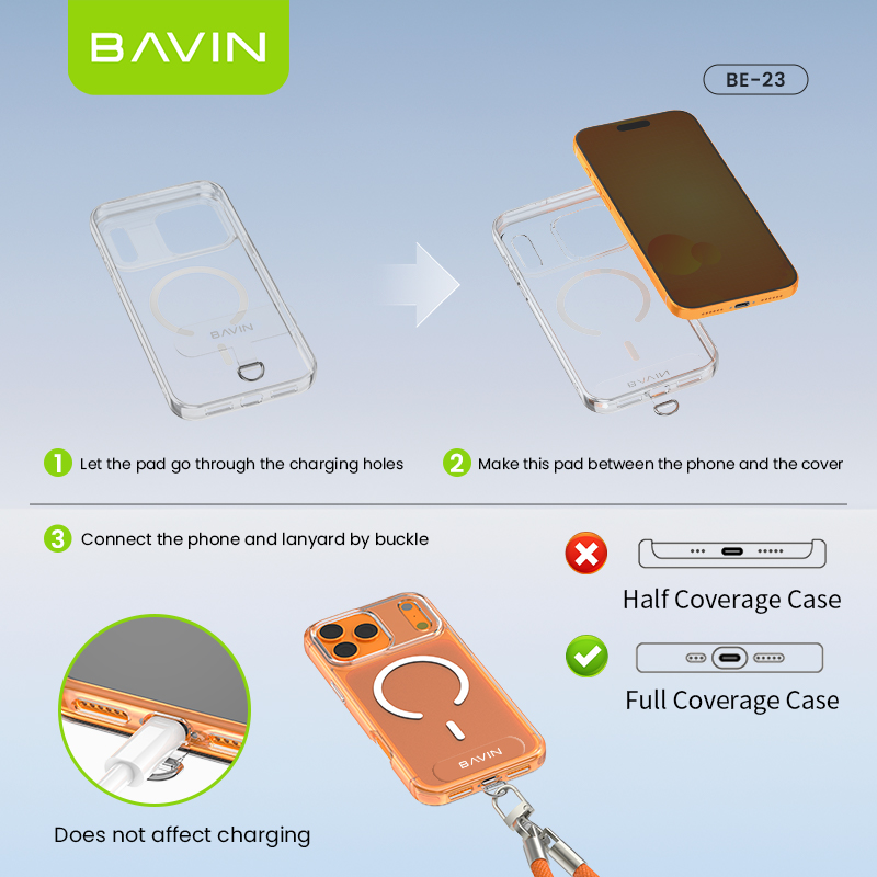 BAVIN BE23 Portable Multi-Purpose 8cm Finger Strap Braided Phone Lanyard For Keychain & TWS Earbuds