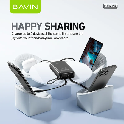 [CCC] BAVIN PC032 Pro 10000mAh/ PC1103 20000mAh 2-in-1 22.5W Fast Charging Powerbank w/ Dual Cables & Foldable AC Plug