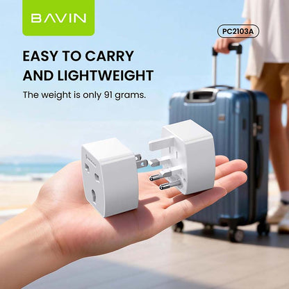 BAVIN PC2103A Universal Travel Plug Adapter Compatible w/ EU UK US AU Sockets for Worldwide Use