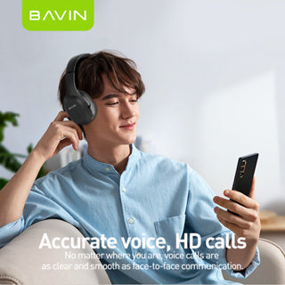 BAVIN HB-BH50 Bluetooth Stereo Headset w/ High-Quality Sound Built-In Microphone & Long Battery Life