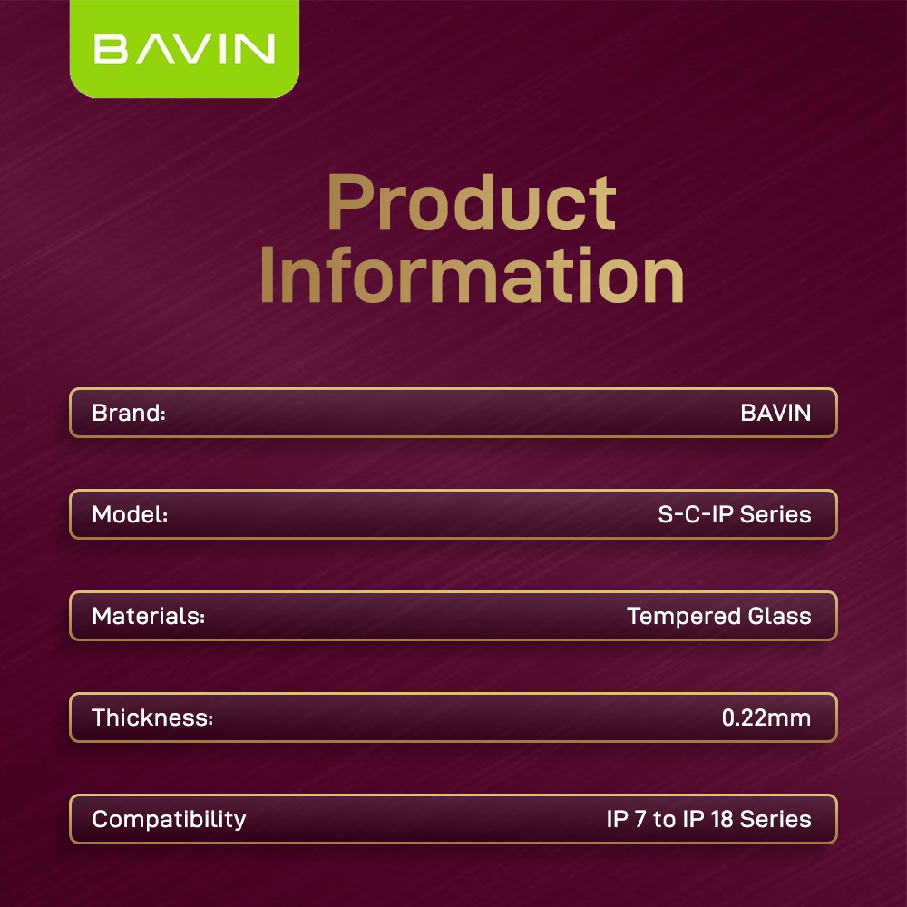 BAVIN Camera Lens Protector Transparent Camera Tempered Glass Scratch-Proof for iPhone 7 to 18 Series