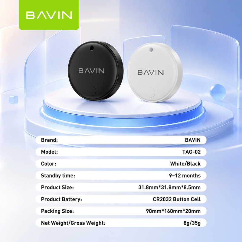 BAVIN TAG02 Smart Wireless Locator Bluetooth Tracker Finder Anti-Lost Tracking Device For iPhone, Android