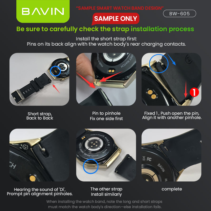 BAVIN BW-605 Smart Watch 1.43" HD | 123+ Sports Modes | AI Voice | Health Monitor | 3 ATM Waterproof