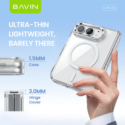 BAVIN PS iPhone Duo Transparent Ultrathin Magnetic Phone Case Shockproof Hinge Protection Phone Cover